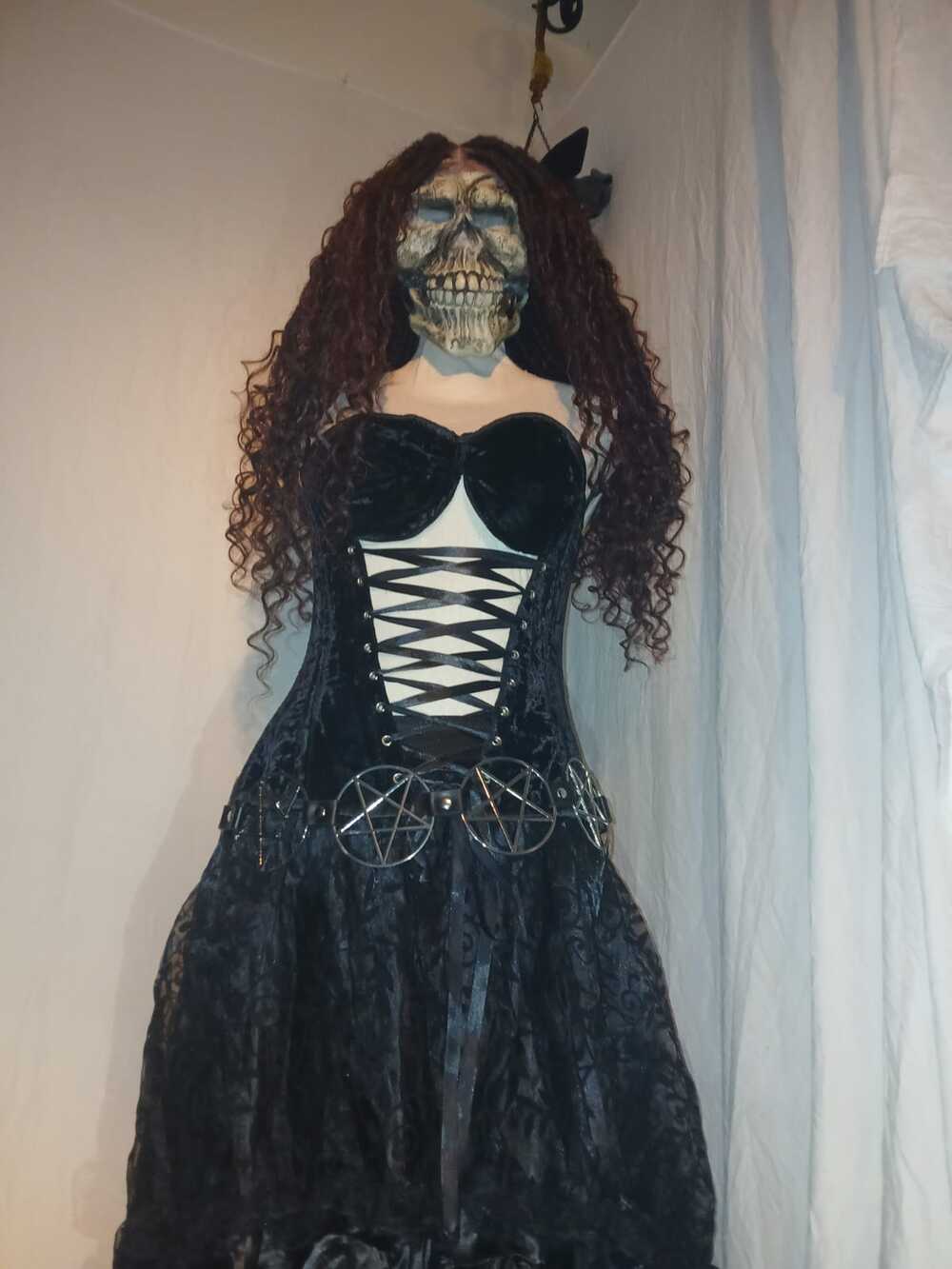 The Remix LA Black Velvet Lace-Up Gothic Corset Dress XS